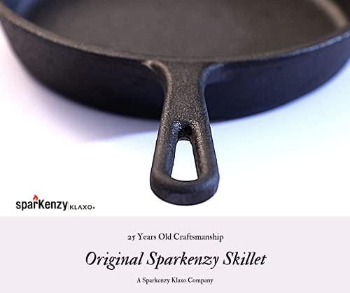 Sparkenzy Cast Iron Pre Seasoned Skillet Pan | Pizza Pan | Tawa | 10 inch