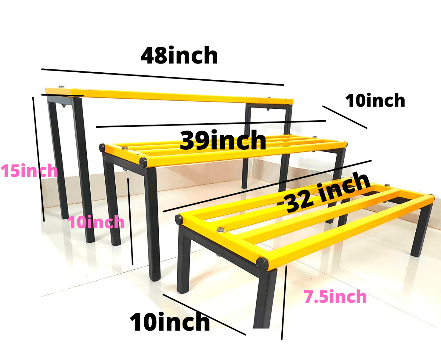 Sparkenzy HD 3 Step Multi Color Garden Flower Pot Stand for balcony | Large 48 inch