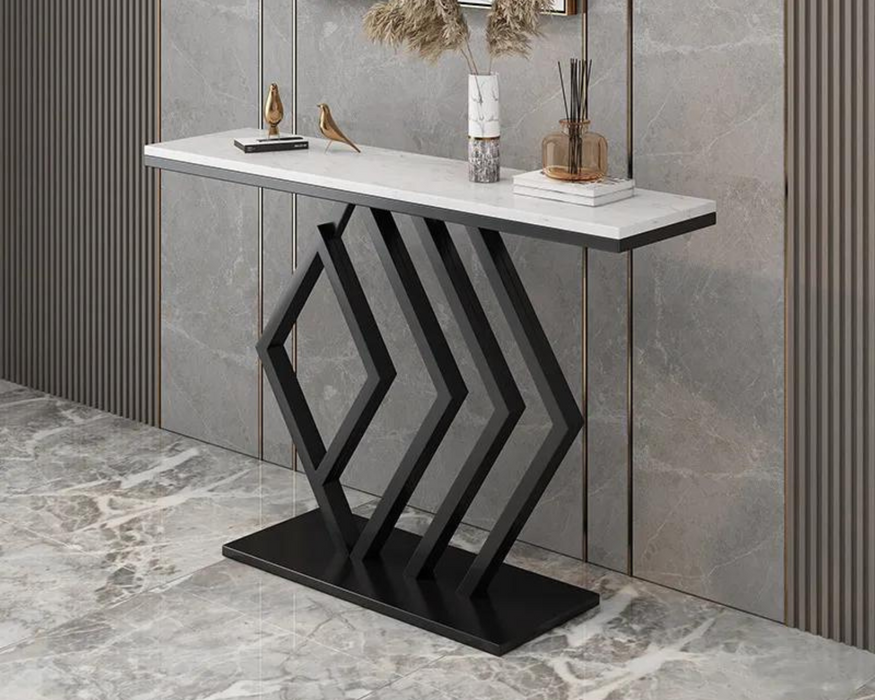 Sparkenzy Modern Console Table for Living Room with Marble Top | Entryway foyer table