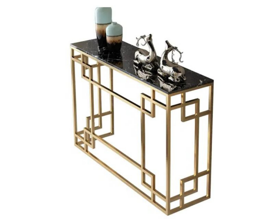 Sparkenzy Console Table| Hallway table for Living Room with glossy artificial Marble Top | Foyer table