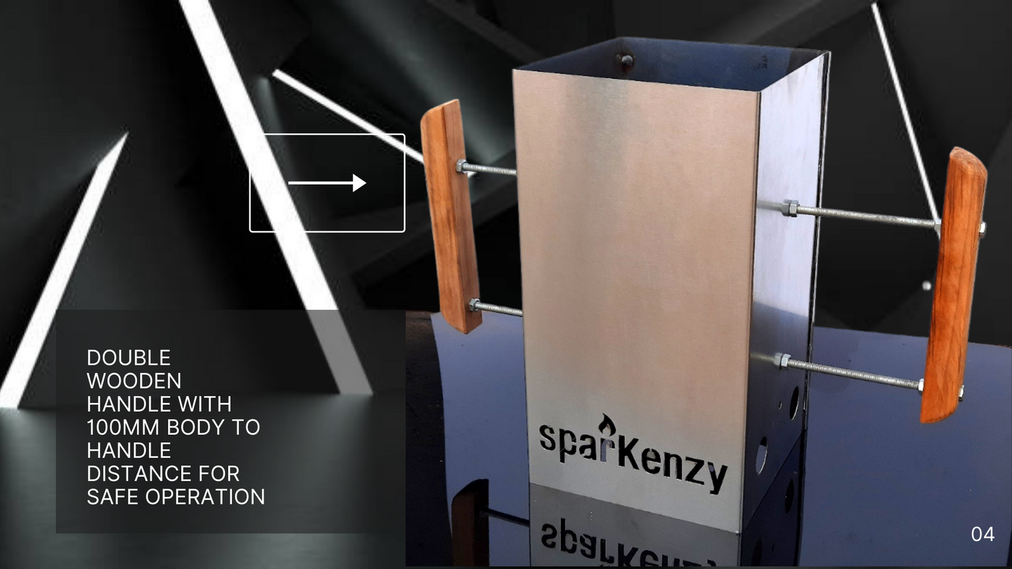 Sparkenzy Barbeque Chimney Starter | Charcoal Starter | Stainless Steel