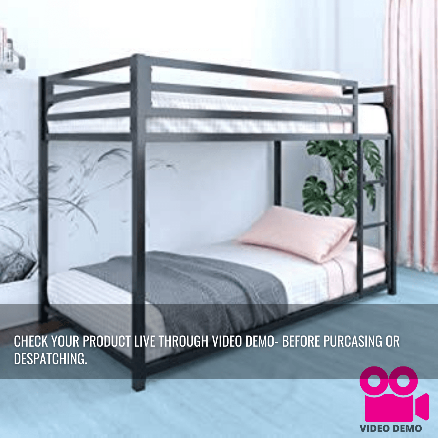 Sparkenzy bunk bed for Adults and kids | twin bunk bed frame | bunk bed