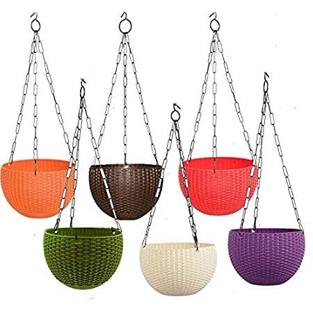 Sparkenzy Euro Color Hanging Basket | Virgin Plastic | Metal chain