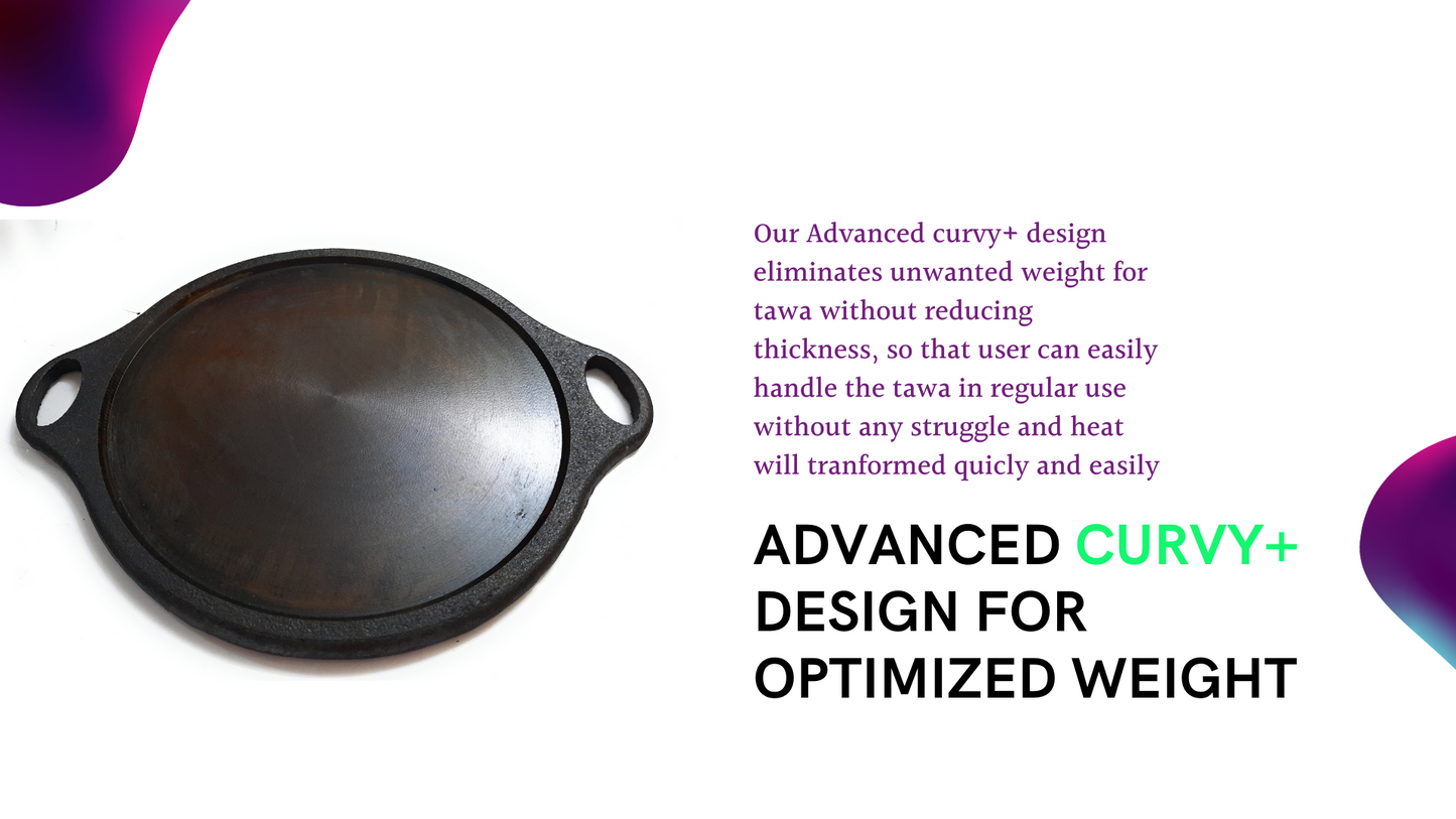 Sparkenzy Pre seasoned Cast iron Dosa Tawa 11 inch | Skillet 10 inch | Combo