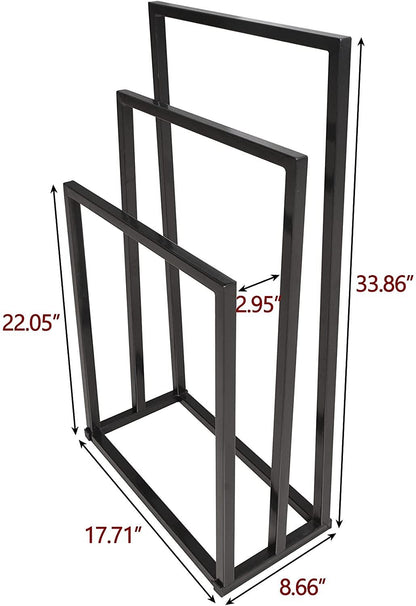 Sparkenzy 3 Tiers Metal Towel Rack | Modern Freestanding Towel Holder for Bathroom Accessories Organizer for Bath Storage & Hand Towels