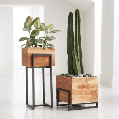 Sparkenzy wooden planter pot stand | Jade, Cactus Stand Indoor-2 Quantity