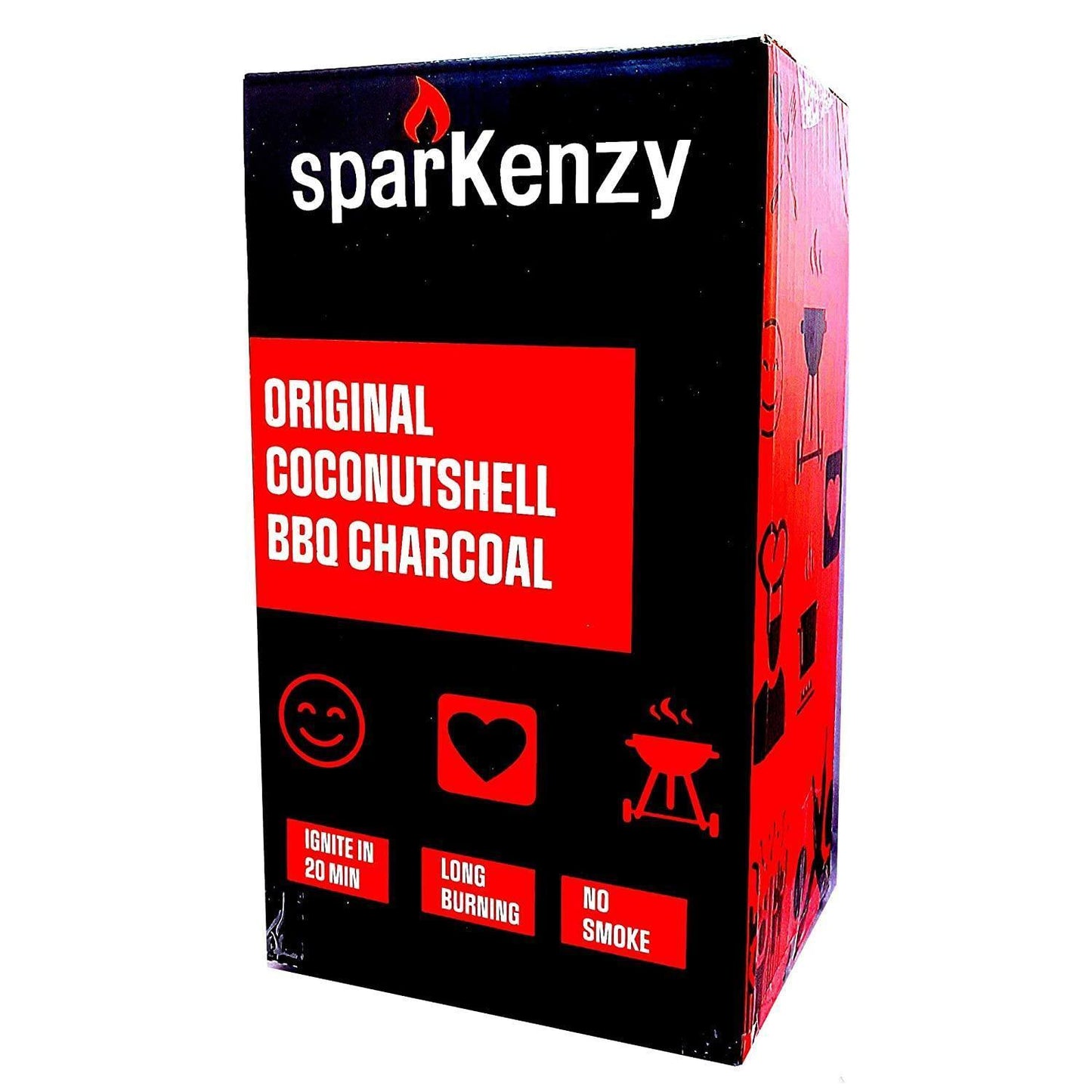 Sparkenzy Barbeque Charcoal 100 Kg | Low Smoke | Long Burning | No odor