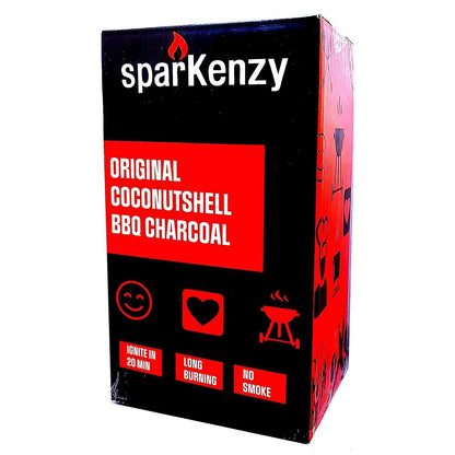 Sparkenzy Barbeque Charcoal 100 Kg | Low Smoke | Long Burning | No odor