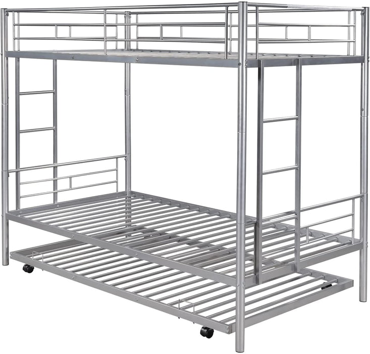 Sparkenzy HD Metal Bunk Cot with trundle for Adults and kids | Triple Bunk Bed