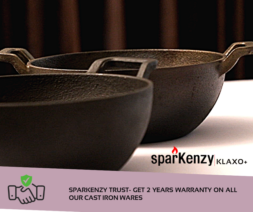 Sparkenzy cast iron dosa tawa |  iron kadai | dutch oven | Combo