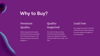 Sparkenzy Pre seasoned Cast iron Skillet 10 inch | Kadai 10 inch | Combo