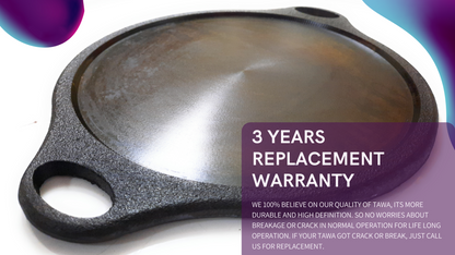 Sparkenzy Pre seasoned cast iron Dosa Tawa 12 inch | Paniyaram Pan 12 pit with lid 8 inch | Combo