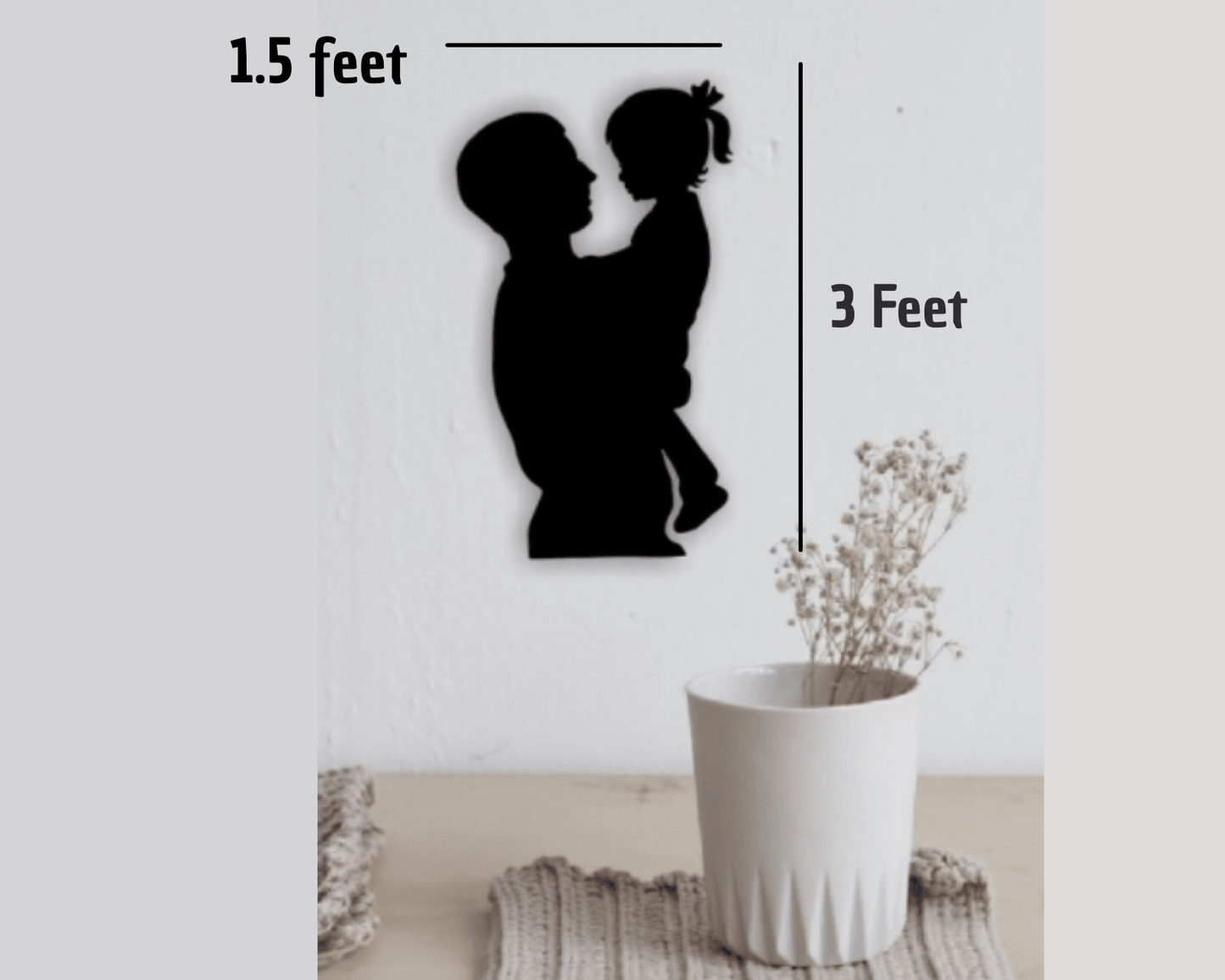 Sparkenzy Father and daughter Metal Wall Art | Laser Cut Metal wall art decor