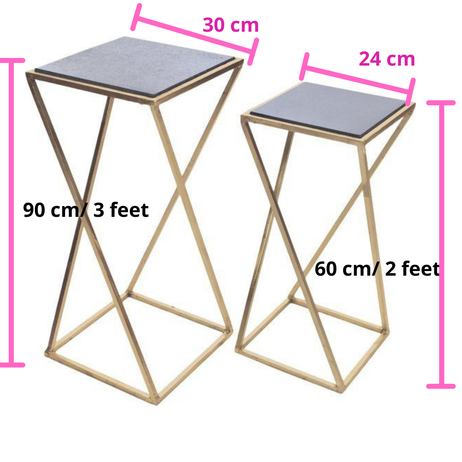 HD designer Iron corner plant pot stand for indoor | Pack of 2