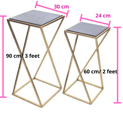 HD designer Iron corner plant pot stand for indoor | Pack of 2