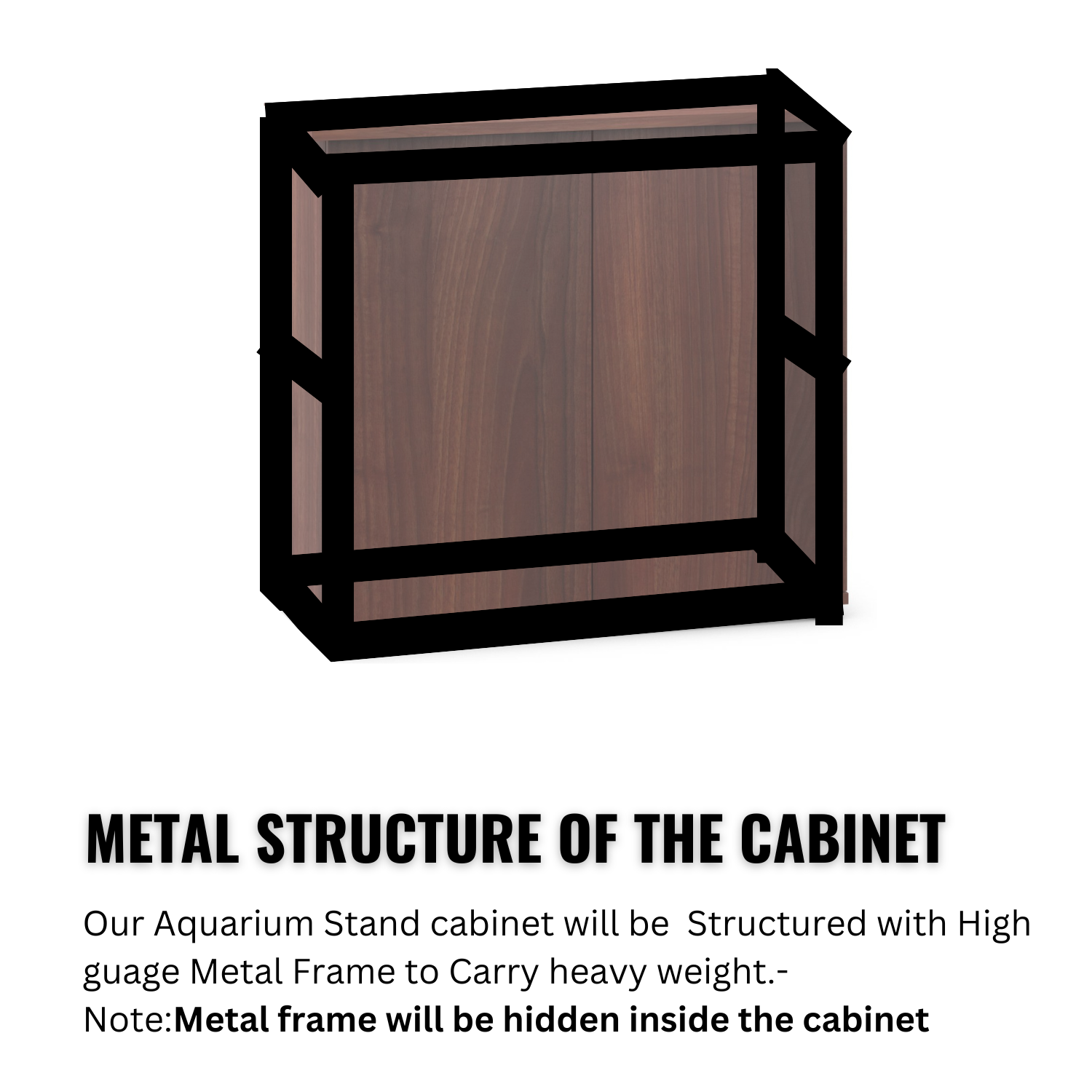 Sparkenzy Metal Framed Aquarium Wooden Cabinet | Fish Tank Stand | Full Enclosed