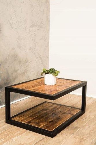 Sparkenzy metal and wood coffee table 60x40 cm