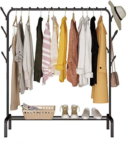 Multipurpose Clothes Metal Rack with Bottom Shelves