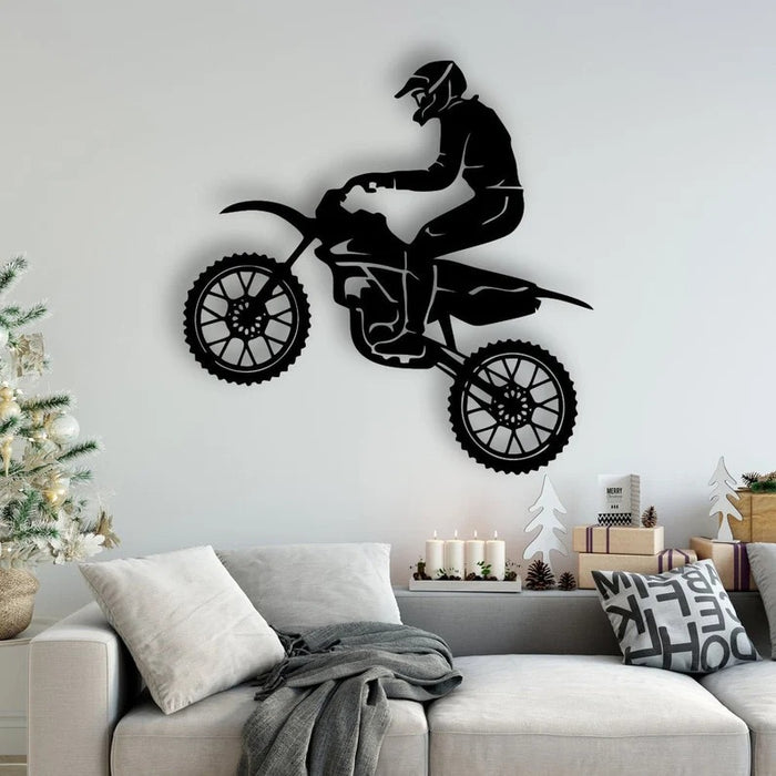 Sparkenzy metal bike wall art decor | stunt bike wall decor