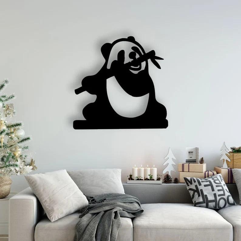Sparkenzy Panda metal wall art decor | animal wall art | Custom size & color