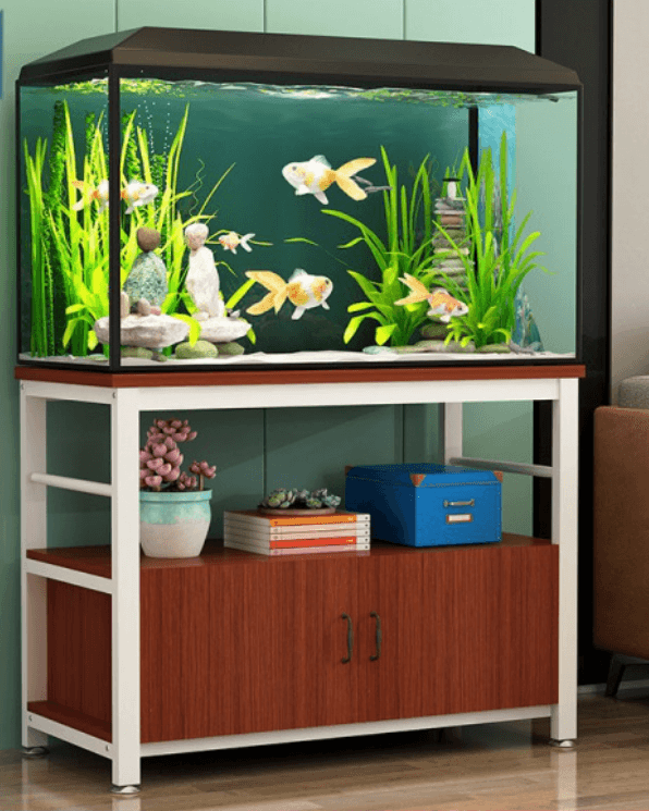 Sparkenzy Aquarium Stand with Wooden Cabinet | Fish Tank Stand Rack 2 Tier