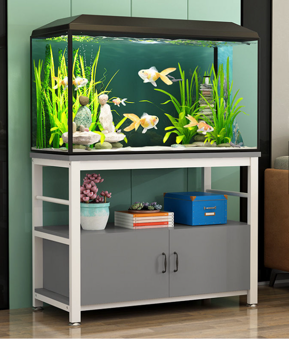 Sparkenzy Aquarium Stand with Wooden Cabinet | Fish Tank Stand Rack 2 Tier