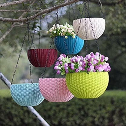Sparkenzy Euro Color Hanging Basket | Virgin Plastic | Metal chain