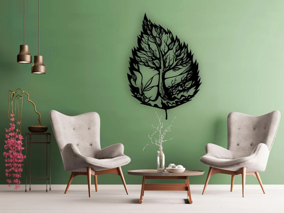 Sparkenzy leaves metal wall art decor | tree of life in leaves design | living room wall art
