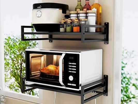 Microwave Oven Rack wall mounted stand For Kitchen Two tier